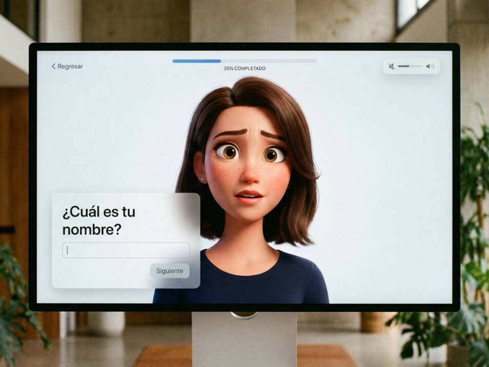 Quizes, cuestionario por mujer 3D, preguntando para conocer al usuario