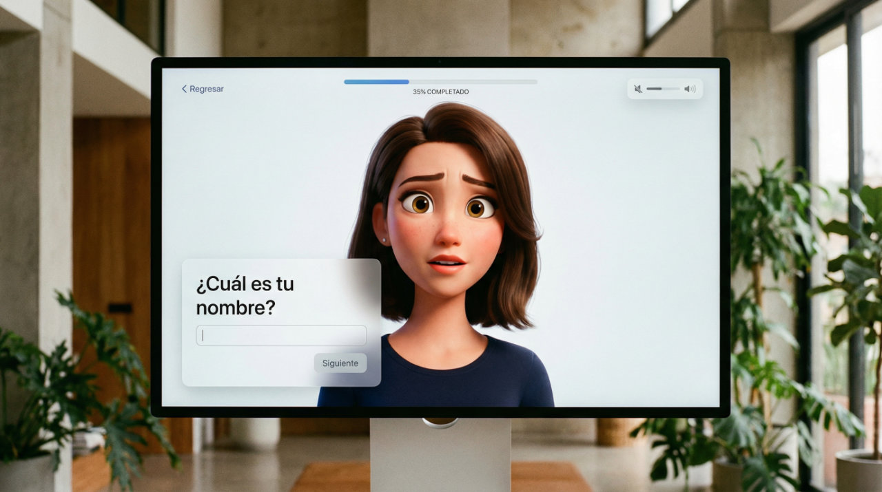 Quizes, cuestionario por mujer 3D, preguntando para conocer al usuario