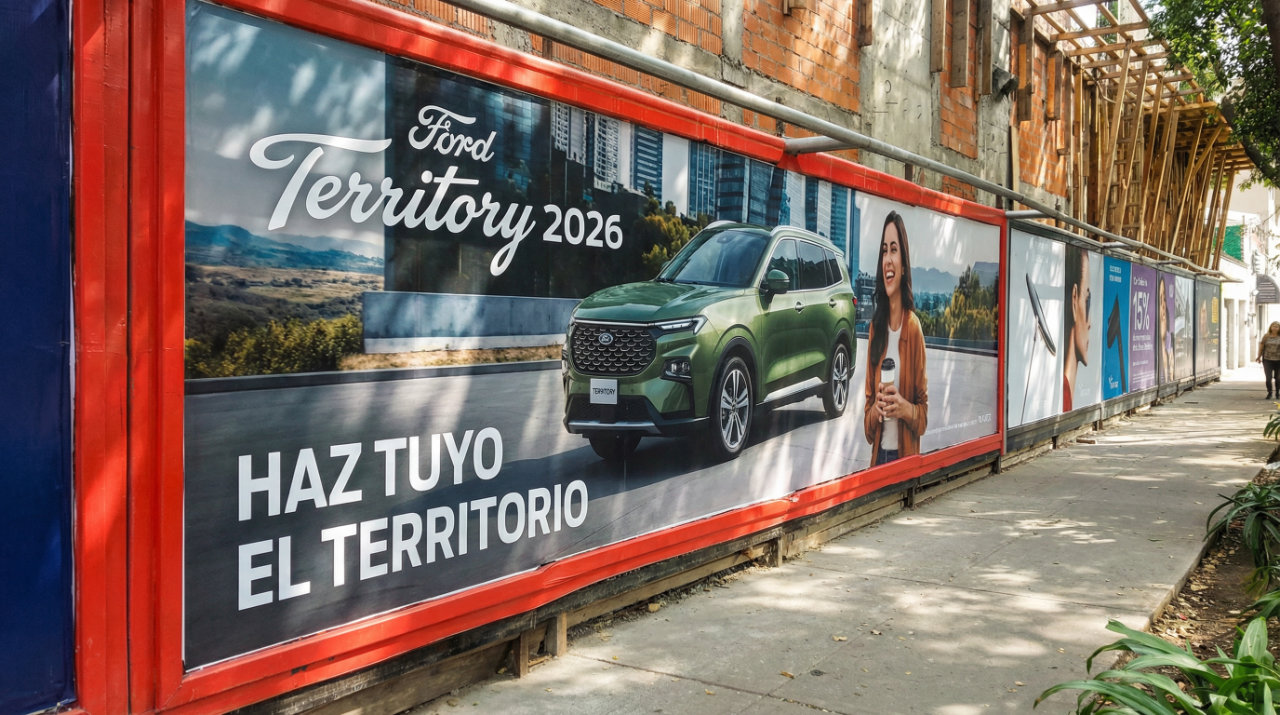 Dise&ntilde;o de gran formato para una valla publicitaria a nivel de calle